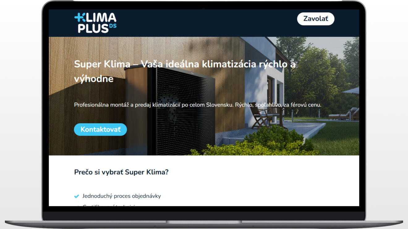 Webstránka pre klimatizácie